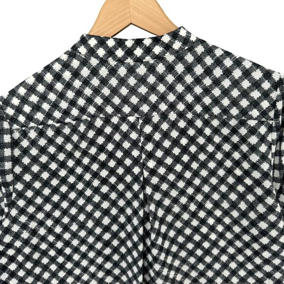 Foxcroft NYC Tunic Blouse Womens Black White Long Sleeve Button Front Size 6 - Picture 4 of 11